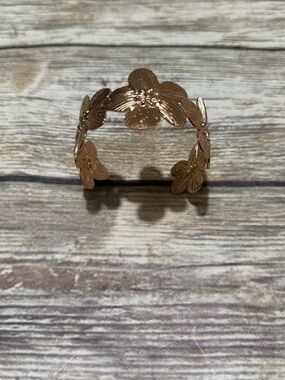 Floral Petal Cuff Bracelet in Rose Gold